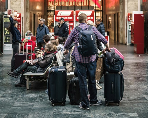 Premium Economy Class seating area